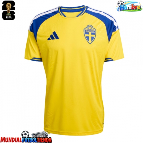 Camiseta Suecia Primera Equipación Replica Mundial 2026 mangas cortas